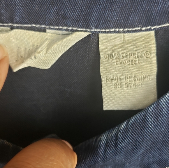 J.Jill Blue Denim Look Wood Button-Up Cardigan Jacket Sz L - Picture 3 of 8